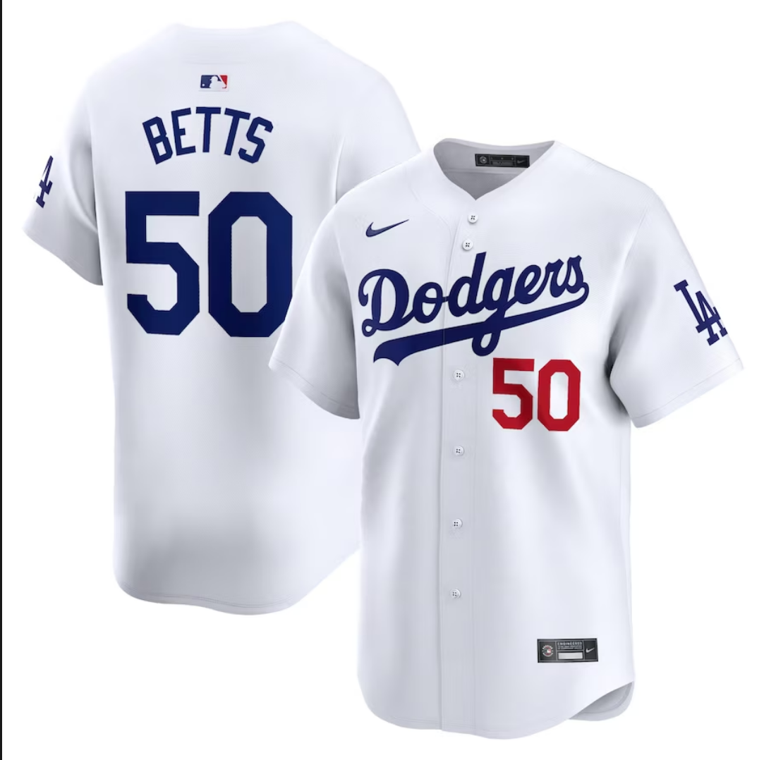 LA Dodgers 2025 Mookie Betts Jersey (White)