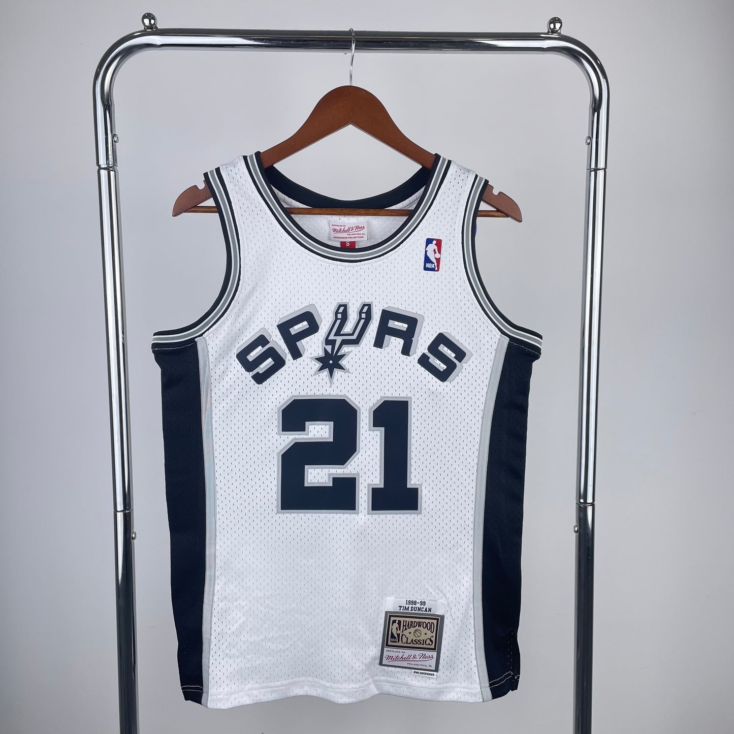 San Antonio Spurs 98/99 Tim Duncan M&N Hardwood classic Jersey (White)